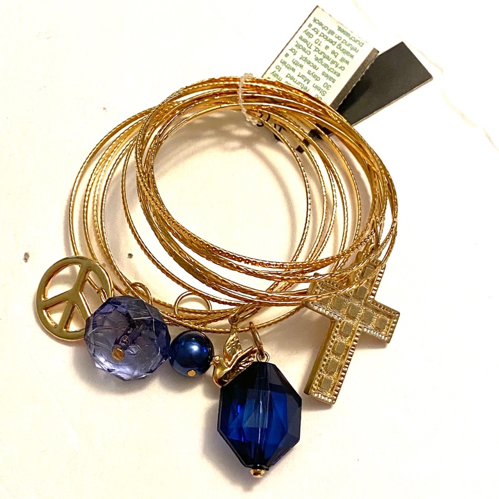 Birch Hill Bracelet Set Bangles Gold Blue